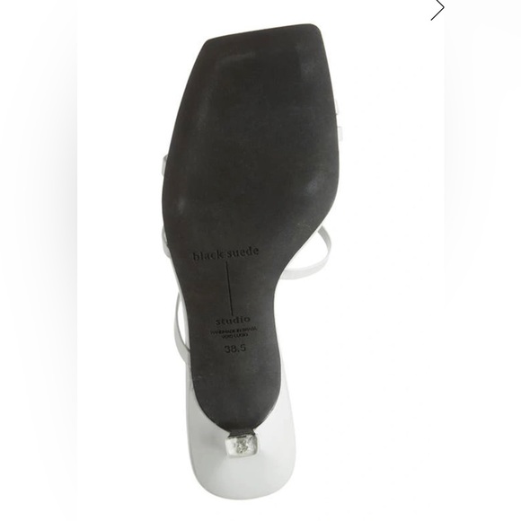 Black Suede Studio Brand New; 41 Felicity Calfskin Strappy Slide white Sandals - Picture 5 of 9